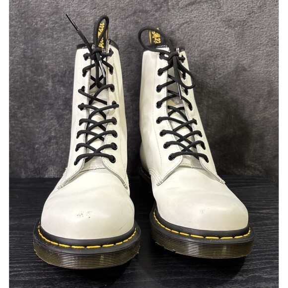Dr. Martín Luana White Leather Boot Sz 10 - Picture 2 of 16